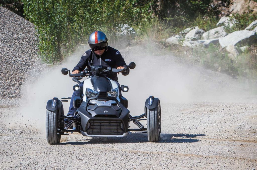 Aldo Lami impegnato nel test del Can-Am Ryker